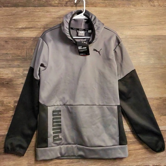Puma Gray and Black Performance Sweatshirt Hoodie Warmcell Insulated - Picture 1 of 9
